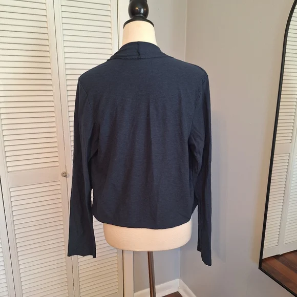 Cut Loose Linen Blend navy Long Sleeve Cardigan Sz Large *C6 - Picture 2 of 4